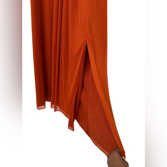 Azazie Rust Maxi Dress Size A8 - Picture 8 of 9
